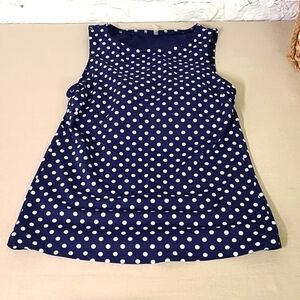- Lands End Tankini Top Size 4 Polka Dot Navy